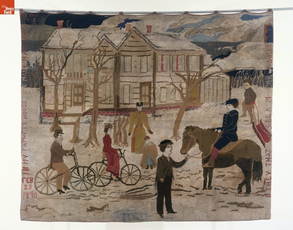 Pictorial Rug, "In My Father's House Are Many Mansions," 1890