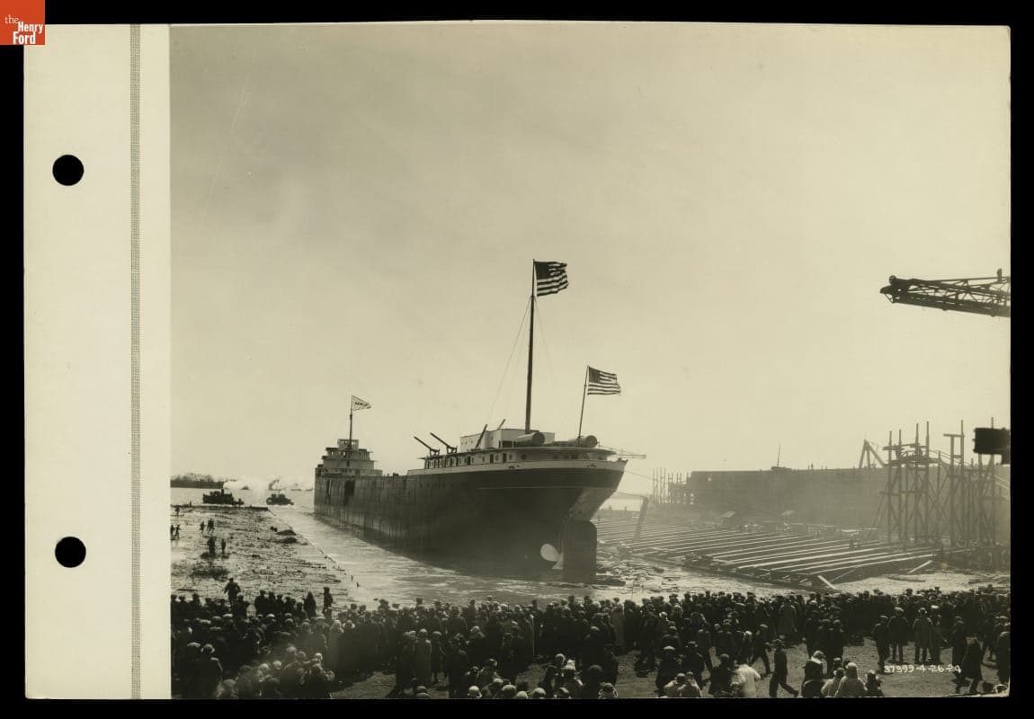 Launch of Ford Motor Company Ship "Benson Ford," Ecorse, Michigan, 1924