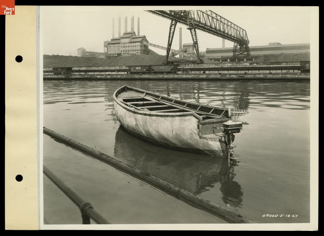 Salvage Department Motorboat at Ford Motor Company Rouge Plant Shipyard, Dearborn, Michigan, 1927