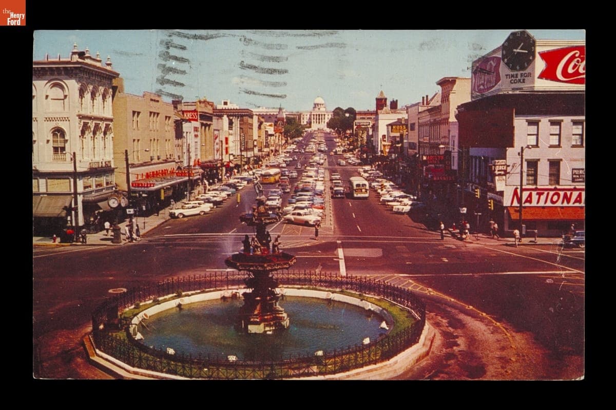Postcard, Downtown Montgomery, Alabama, 1958-1965