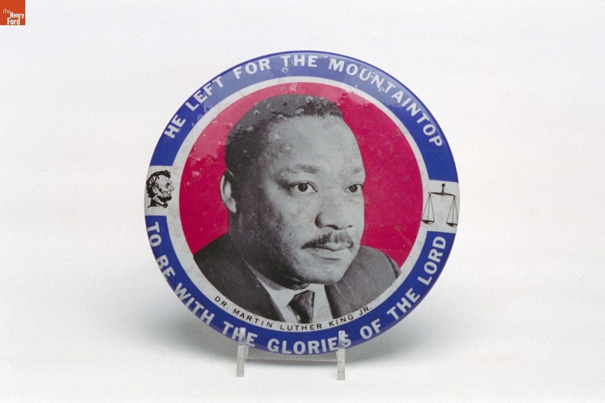 Martin Luther King, Jr. Memorial Button, 1968-1970