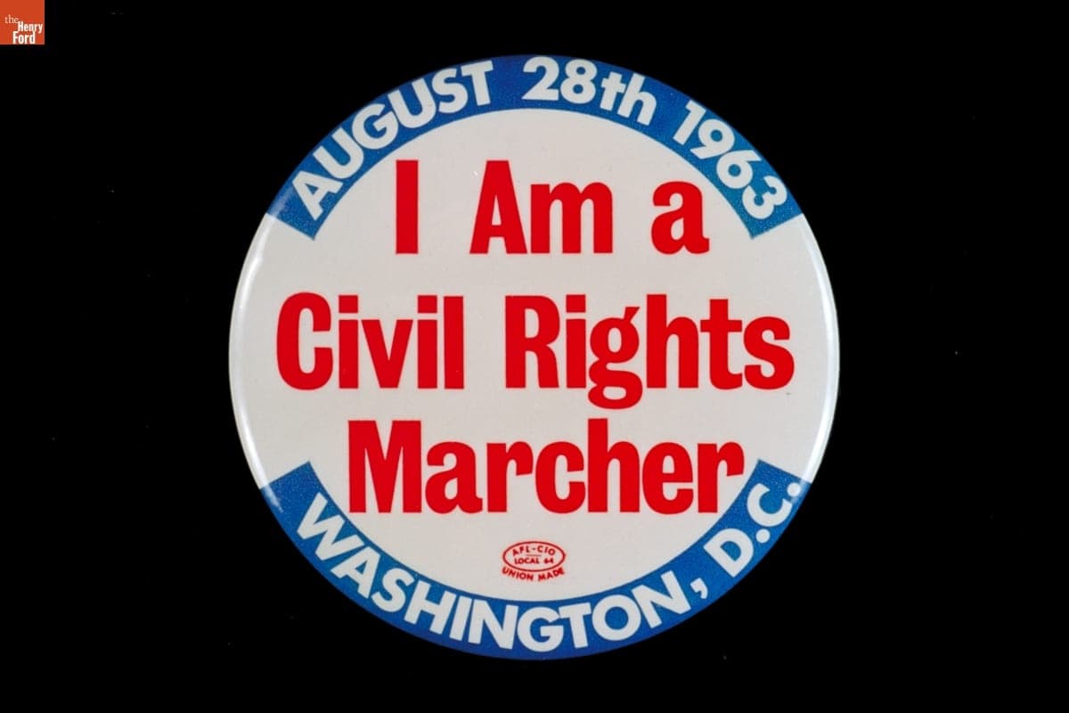 Button, "I am a Civil Rights Marcher," 1963