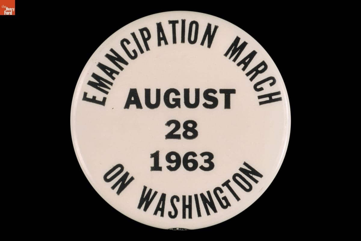 Button, "Emancipation March on Washington," 1963
