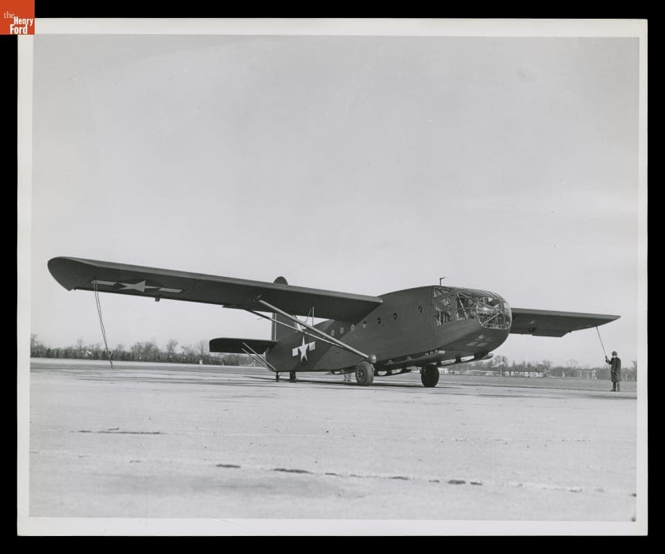 Test Flight of Cargo Glider, Ford Airport, Dearborn, Michigan, 1944