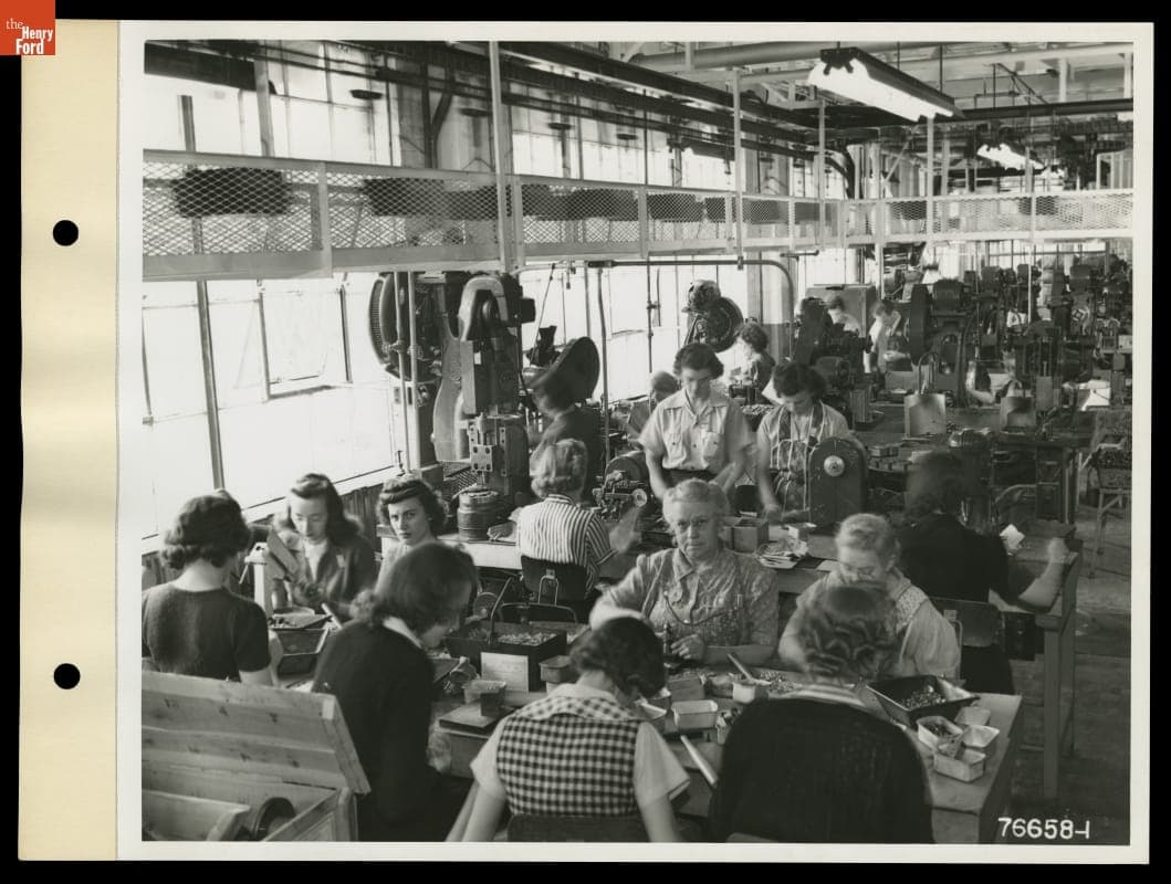 Women Workers at Phoenix Mill Plant during Changeover from Automobile Parts Production to Defense Work, Plymouth, Michigan, 1942