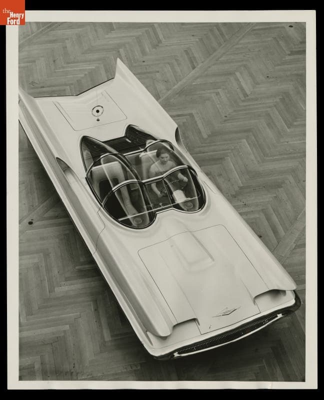 Lincoln Futura Concept Car, Overhead View, 1955