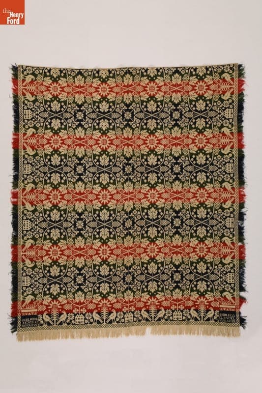 Coverlet Woven by George Engel, 1855