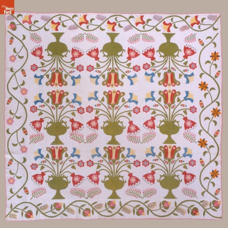 Floral Urn Quilt by Susan McCord, circa 1860