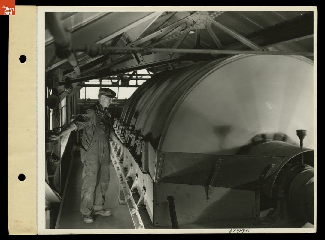 Worker Monitoring Portland Cement Filtering Process at the Ford Rouge Plant, 1935
