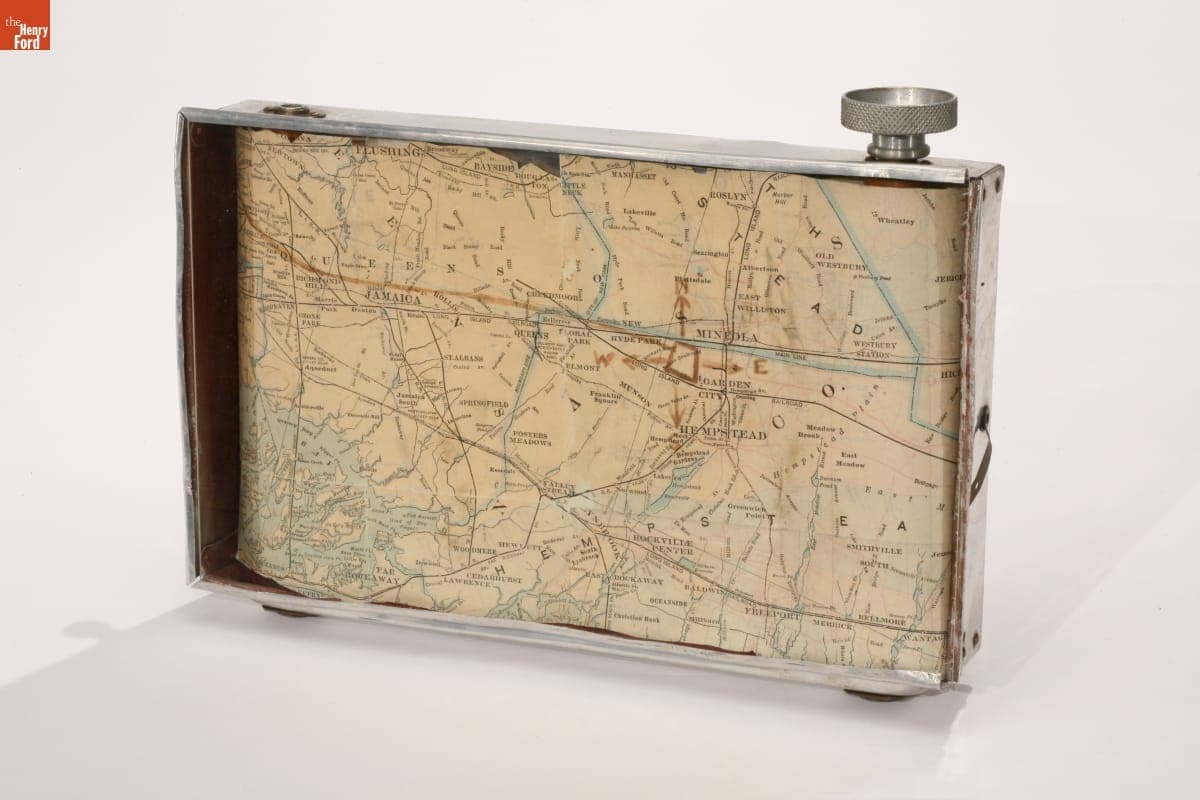 Map of New York in Roller Case, Used by Earle Ovington, circa 1911