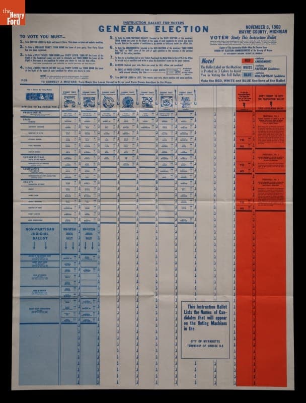 Instruction Ballot for Voters, General Election, November 8, 1960