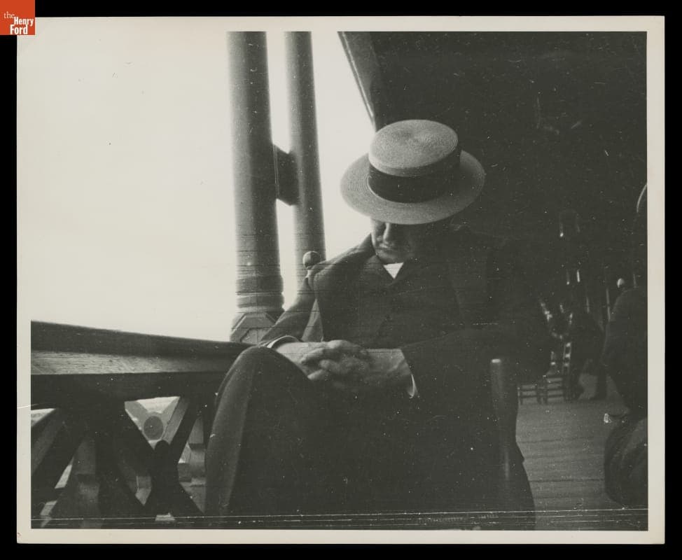 Thomas Edison Asleep at the Oriental Hotel, Manhattan Beach, Snapshot by Henry Ford, 1896