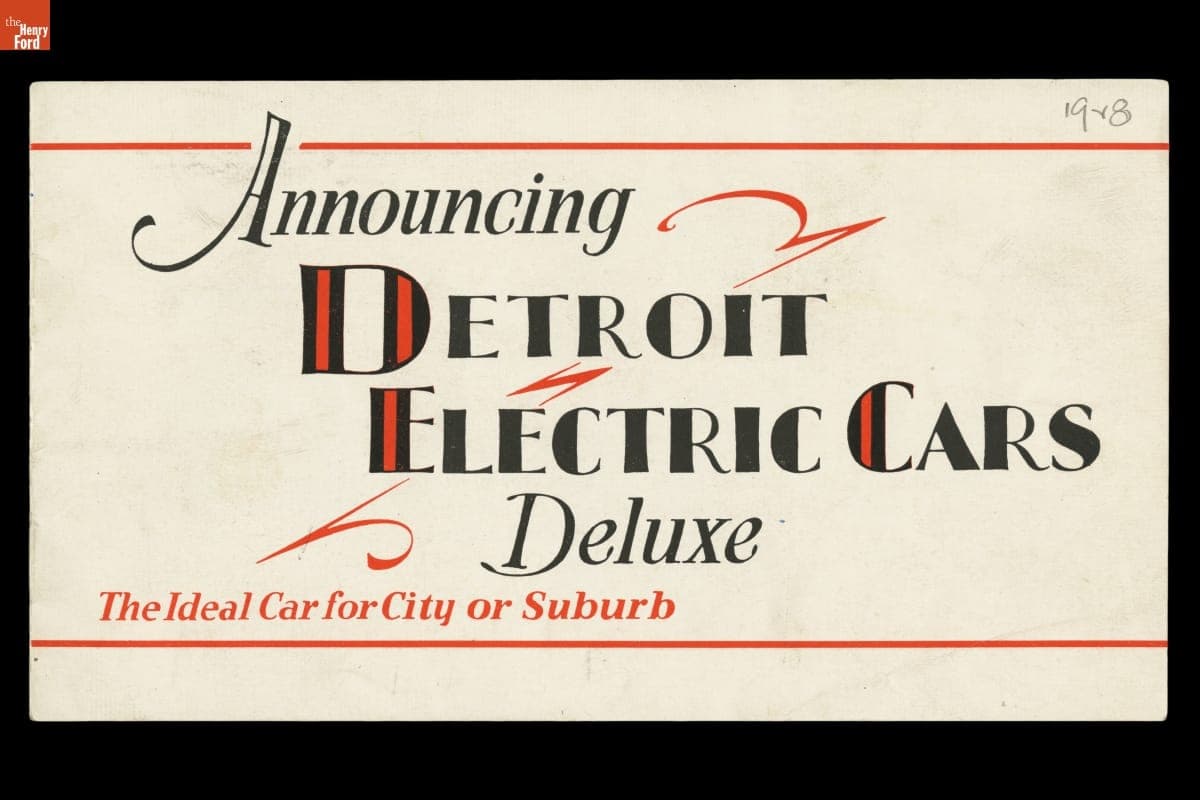 Sales Catalog, "Announcing Detroit Electric Cars Deluxe," 1928
