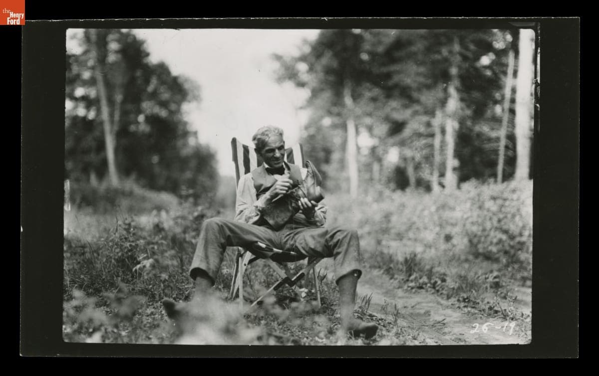 Henry Ford during a "Vagabonds" Camping Trip, 1919