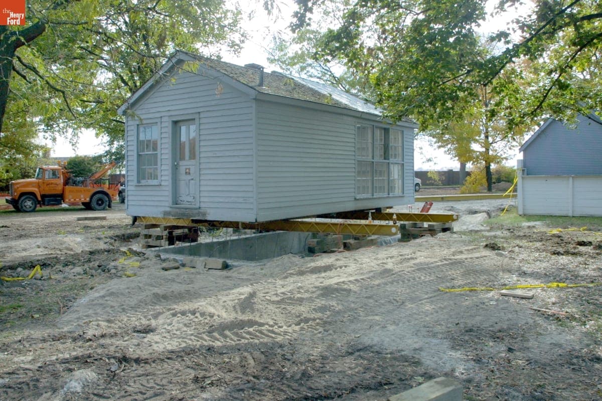 Tintype Studio Being Relocated during the Greenfield Village Restoration Project, October-November 2002