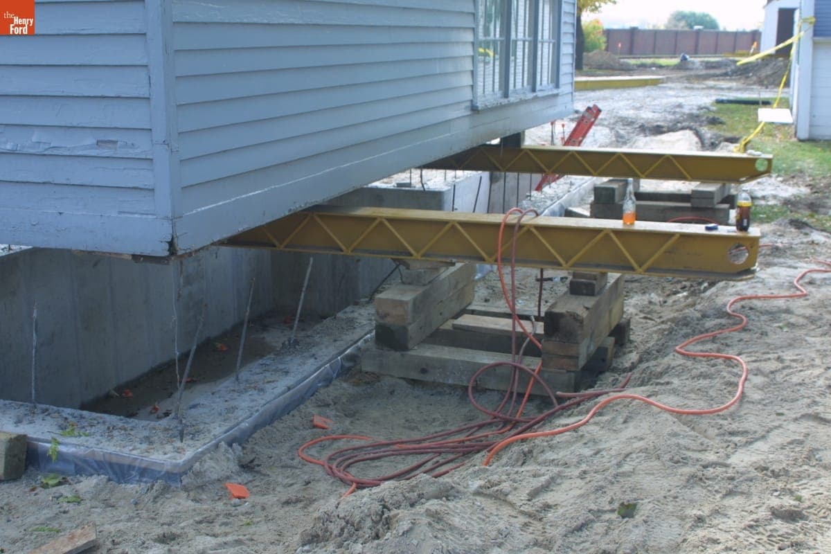 Tintype Studio Being Relocated during the Greenfield Village Restoration Project, October-November 2002