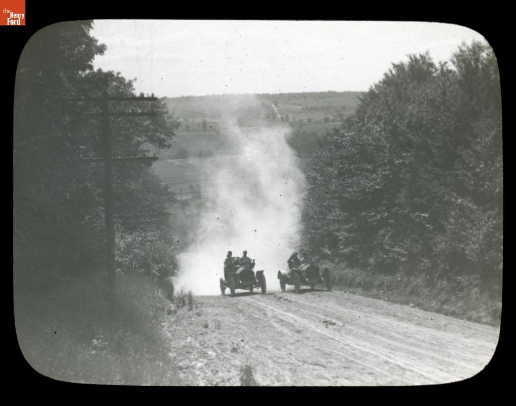 Racing on a Dirt Road near Varysburg, New York, 1909