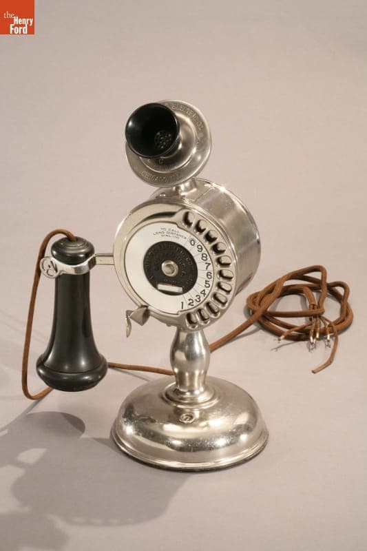 Potbelly Desk Stand Telephone with Strowger Switch, circa 1890