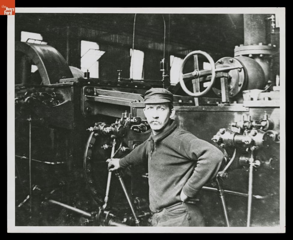 Ed "Spider" Huff at Work at Edison Illuminating Company, Detroit, Michigan, circa 1896