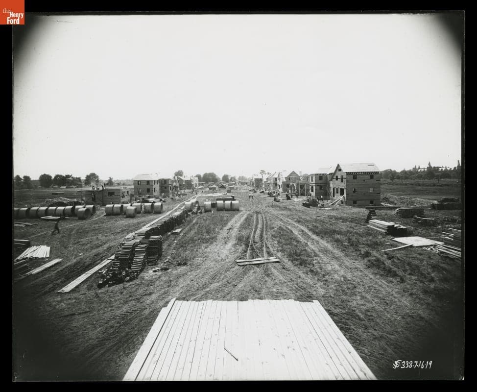 Ford Homes District Construction on Nona Street, Dearborn, Michigan, 1919