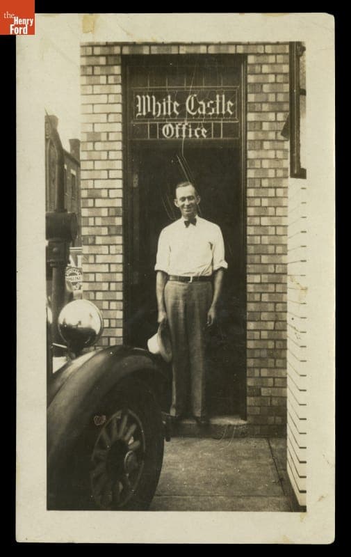 Alvin A. Dunivent outside the White Castle Plant in Kansas City, Missouri, 1927