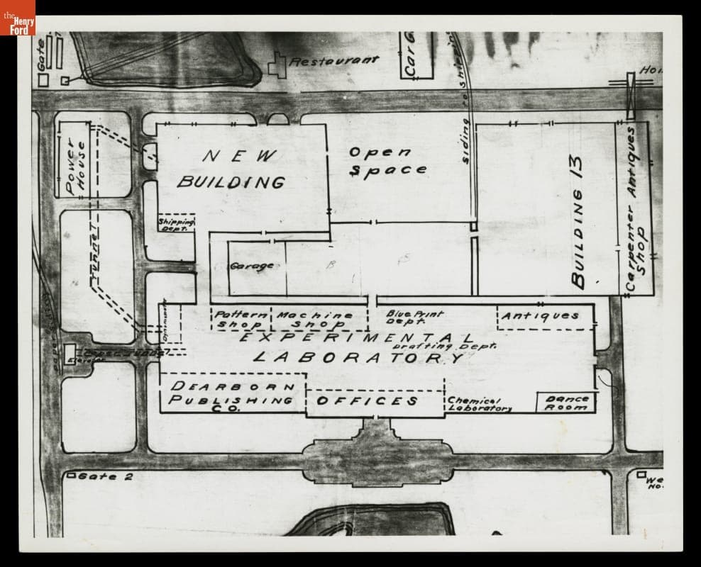 Ford Engineering Laboratory Layout, Dearborn, Michigan, circa 1924