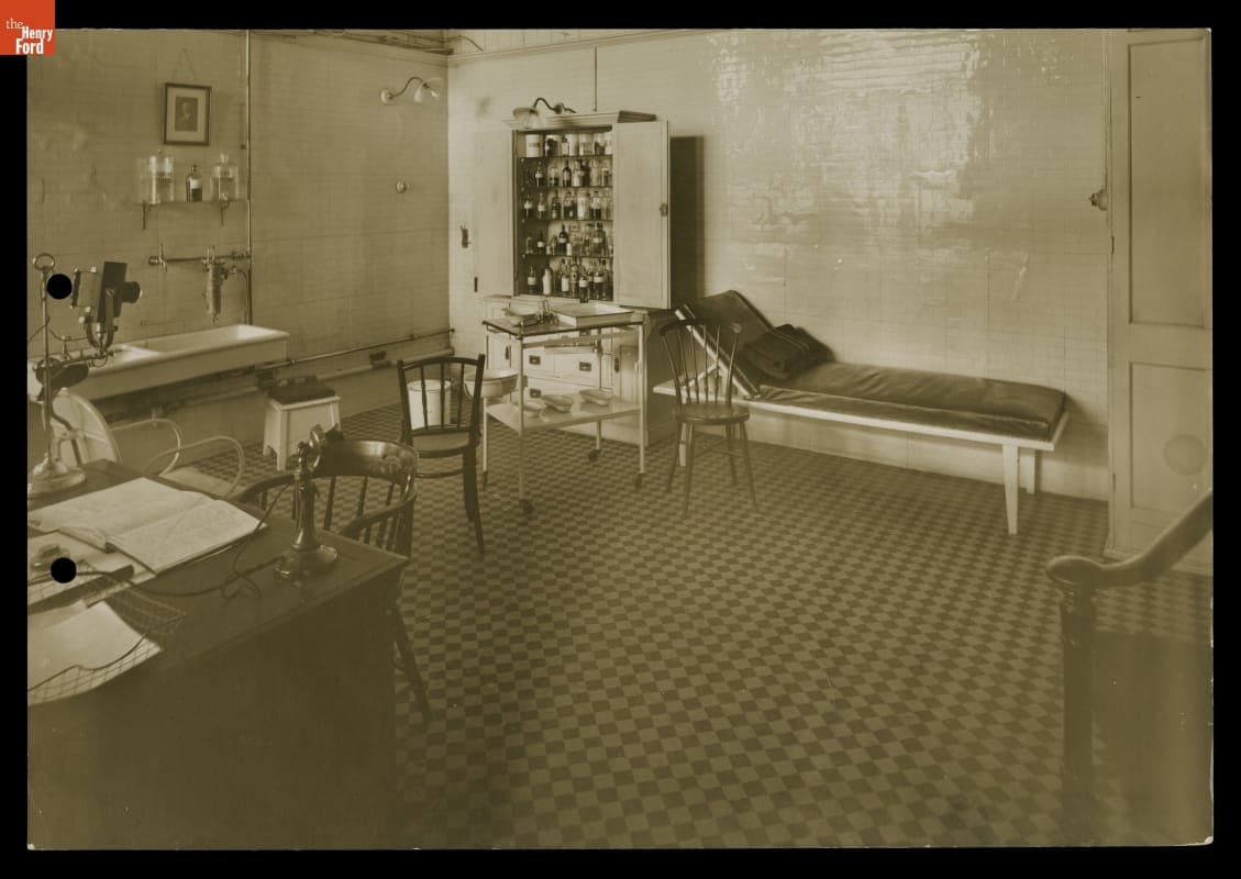 Infirmary at the Ford Assembly Plant in Manchester, England, 1916-1917