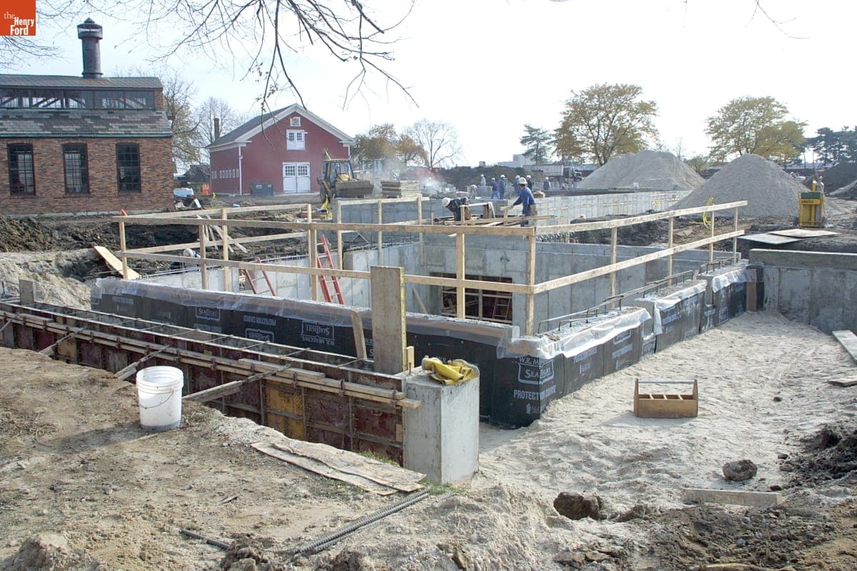 Liberty Craftworks District Construction during the Greenfield Village Restoration Project, November 2002