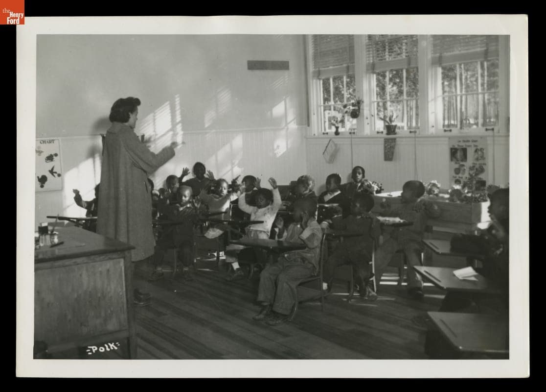 Teacher and First Grade Students at George Washington Carver School, Richmond Hill, Georgia, circa 1940