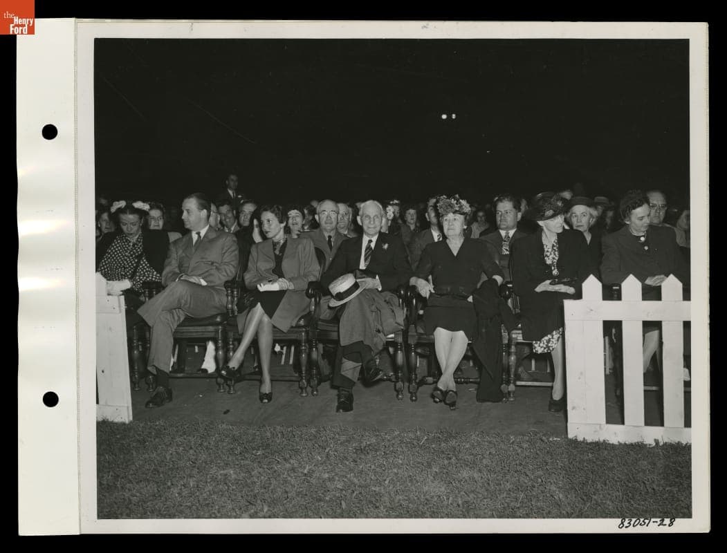 Edith, Benson and Josephine Ford, Henry and Clara Ford, Margaret Ford Ruddiman at Henry's 83rd Birthday, Dearborn, Michigan, 1946