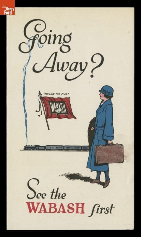 Brochure and Timetable for Wabash Railway Company, "Going Away?," 1924