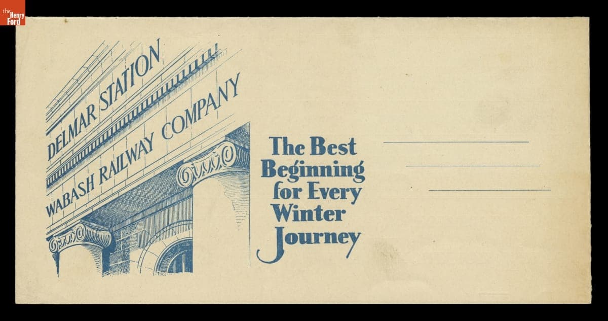Brochure for Wabash Railway Company Delmar Station, "The Best Beginning for Every Winter Journey," St. Louis, Missouri, 1930