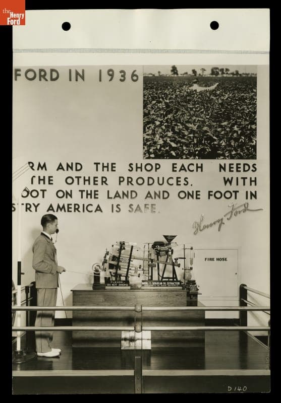 Presenting the Soybean Extractor, Texas Centennial Central Exposition, Dallas, Texas, 1936