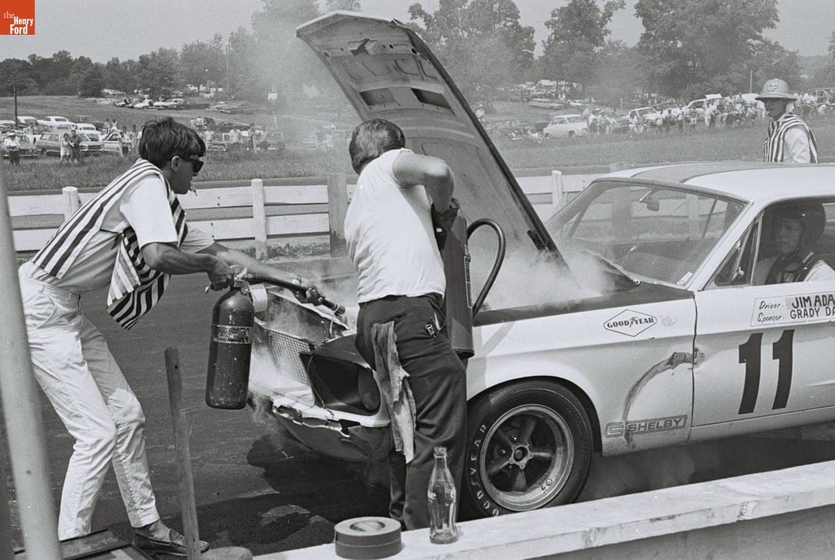 Ford Mustang Driven by Jim Adams in the Mid-Ohio Trans Am Race, June 1967