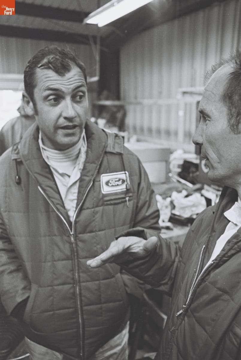 George Follmer and Parnelli Jones at the Wolverine Trans-Am, Brooklyn, Michigan, May 1969