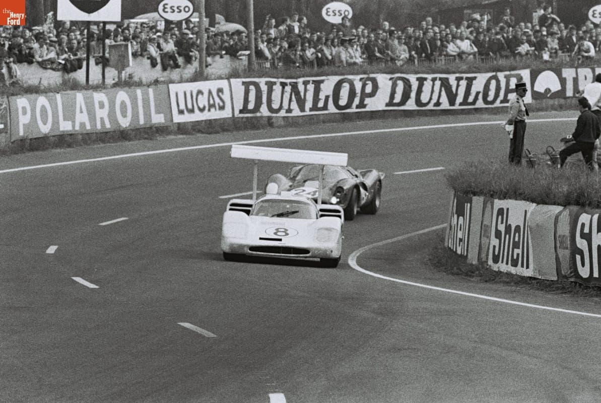 Chaparral and Ferrari Cars in the 24 Heures du Mans (24 Hours of Le Mans) Race, June 1967