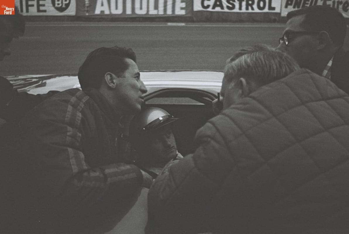 Mario Andretti and Lucien Bianchi with Ford Mark IV at the 24 Heures du Mans (24 Hours of Le Mans) Race, June 1967