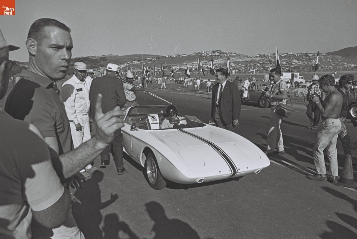 Dan Gurney Driving Ford Mustang I Experimental Sports Car, Pacific Grand Prix, Laguna Seca, October 1962