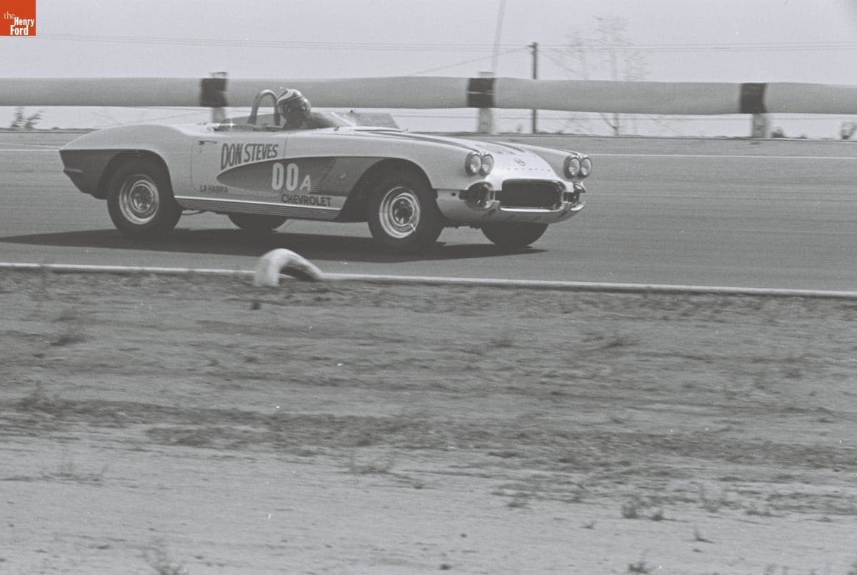 Chevrolet Corvette C1 Driven by Dave MacDonald in the Production Sports Car Race before the 4th Annual Grand Prix for Sports Cars, Riverside, California, October 1961