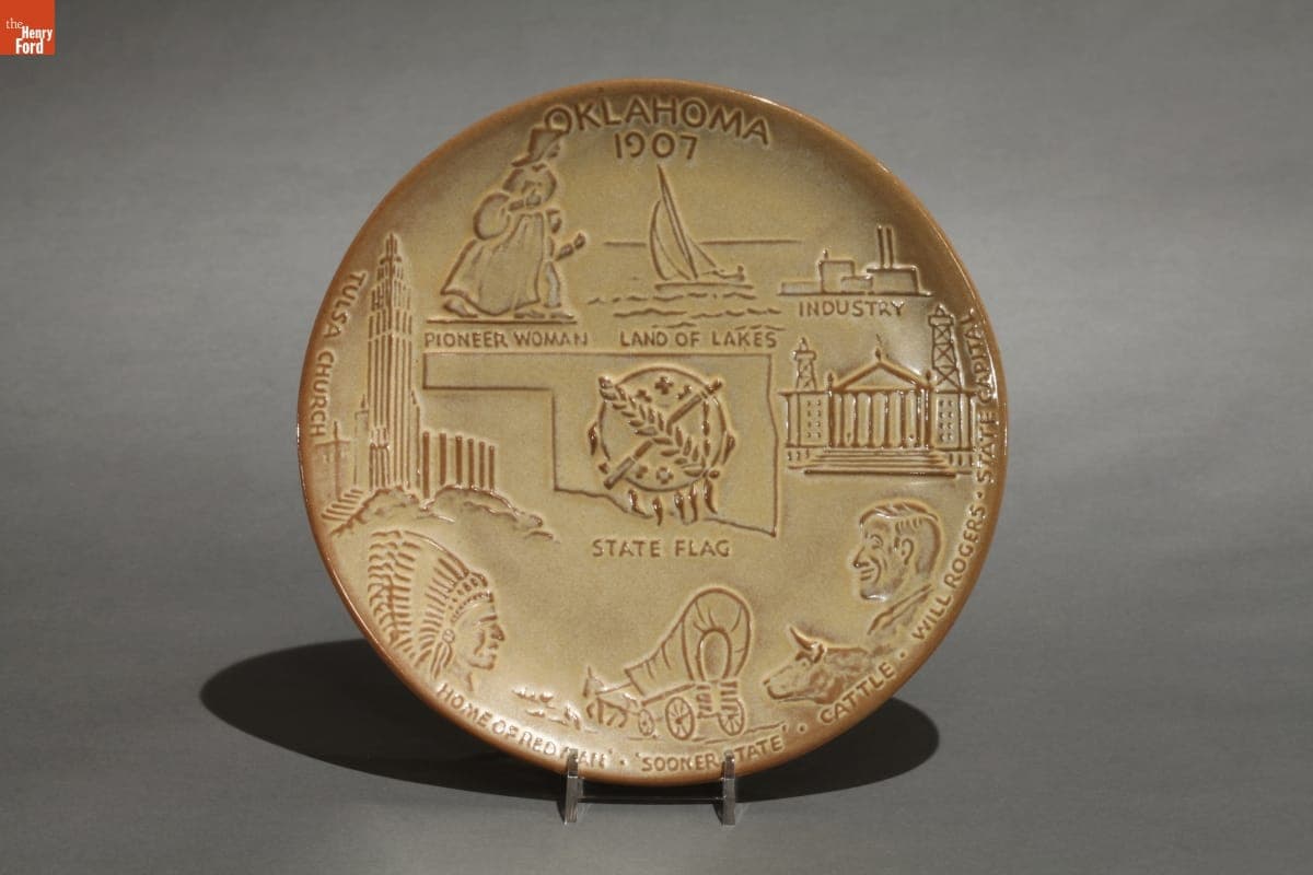 Oklahoma Souvenir Plate, circa 1957