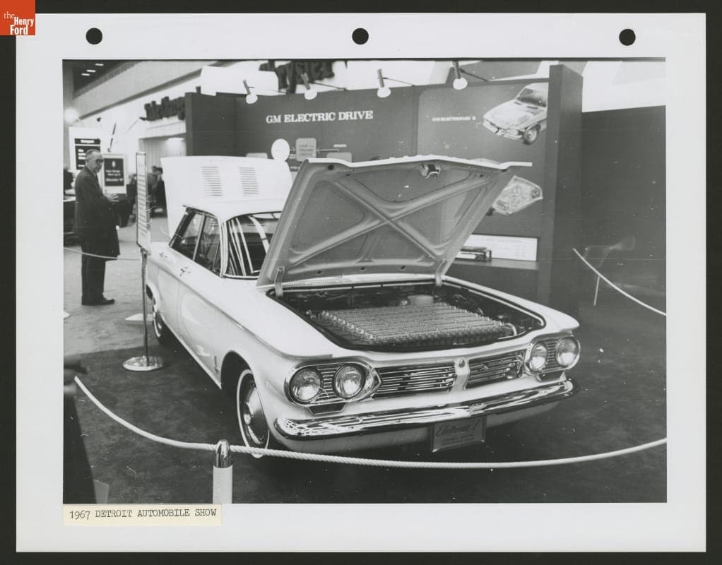Electric Corvair at Detroit Automobile Show, 1967