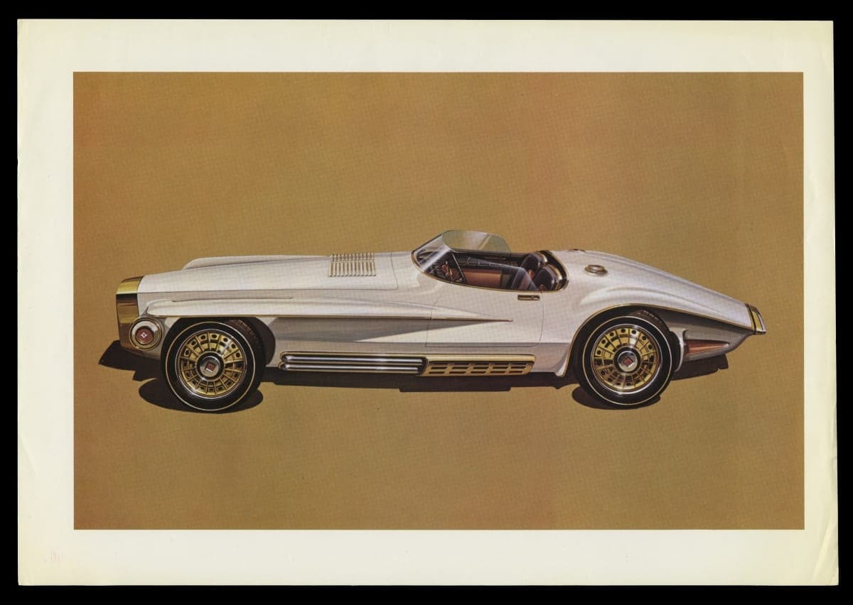 Photograph of a Virgil Exner Design Drawing for the Mercer-Cobra, 1964