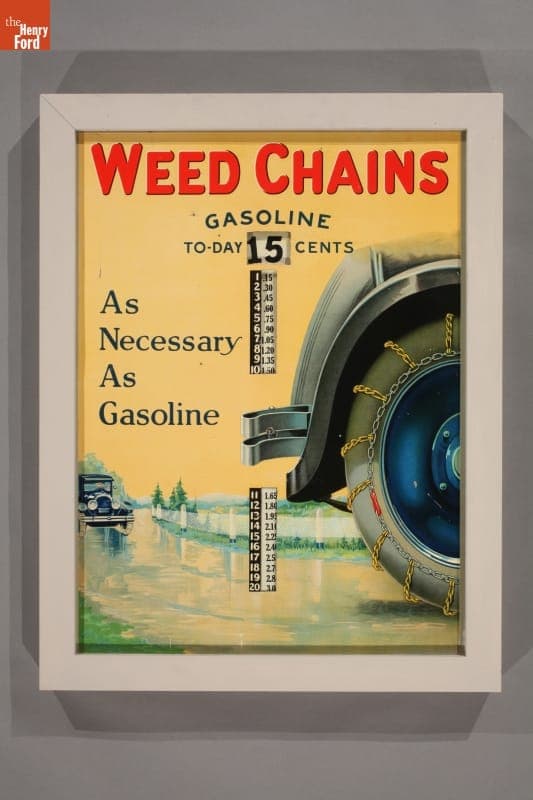 Weed Tire Chains Sign, circa 1925
