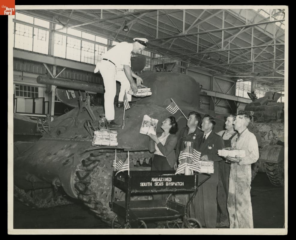 Inside Ford Assembly Plant in Richmond, California during World War II, circa 1943