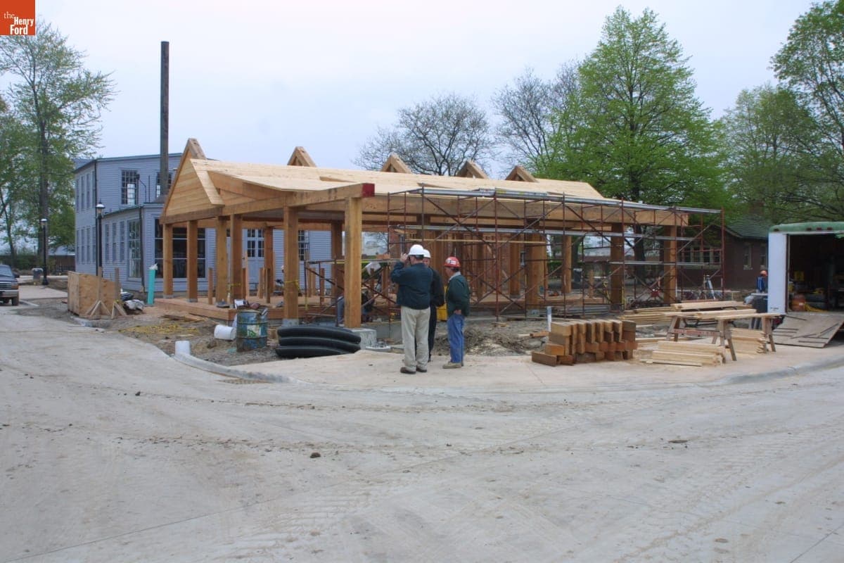 Model T Loading Dock Construction, Greenfield Village Restoration Project, May 2003