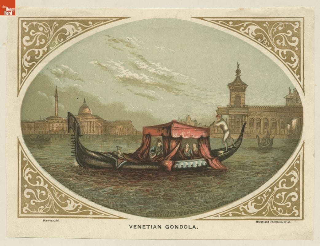 Chromolithograph, "Venetian Gondola," circa 1845