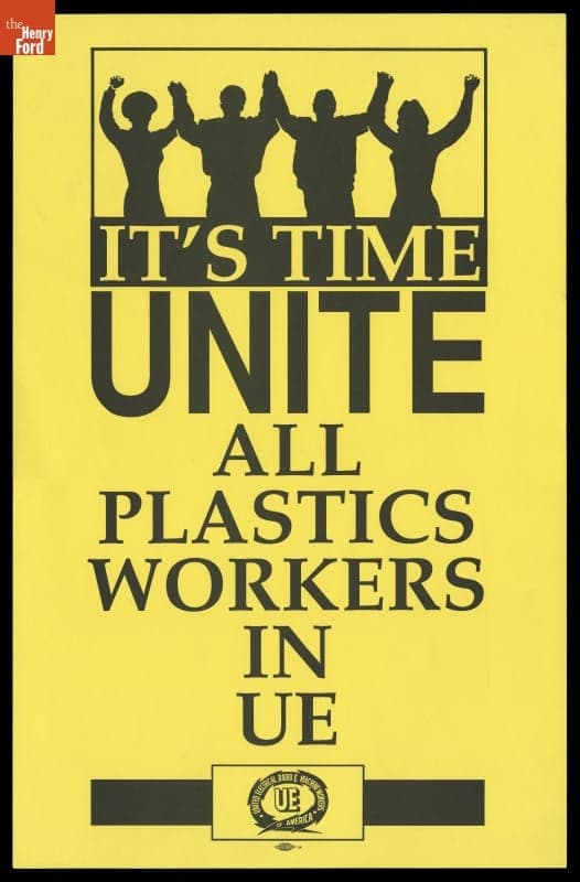 Union Recruiting Poster, "It's Time, Unite all Plastics Workers in UE," 1990