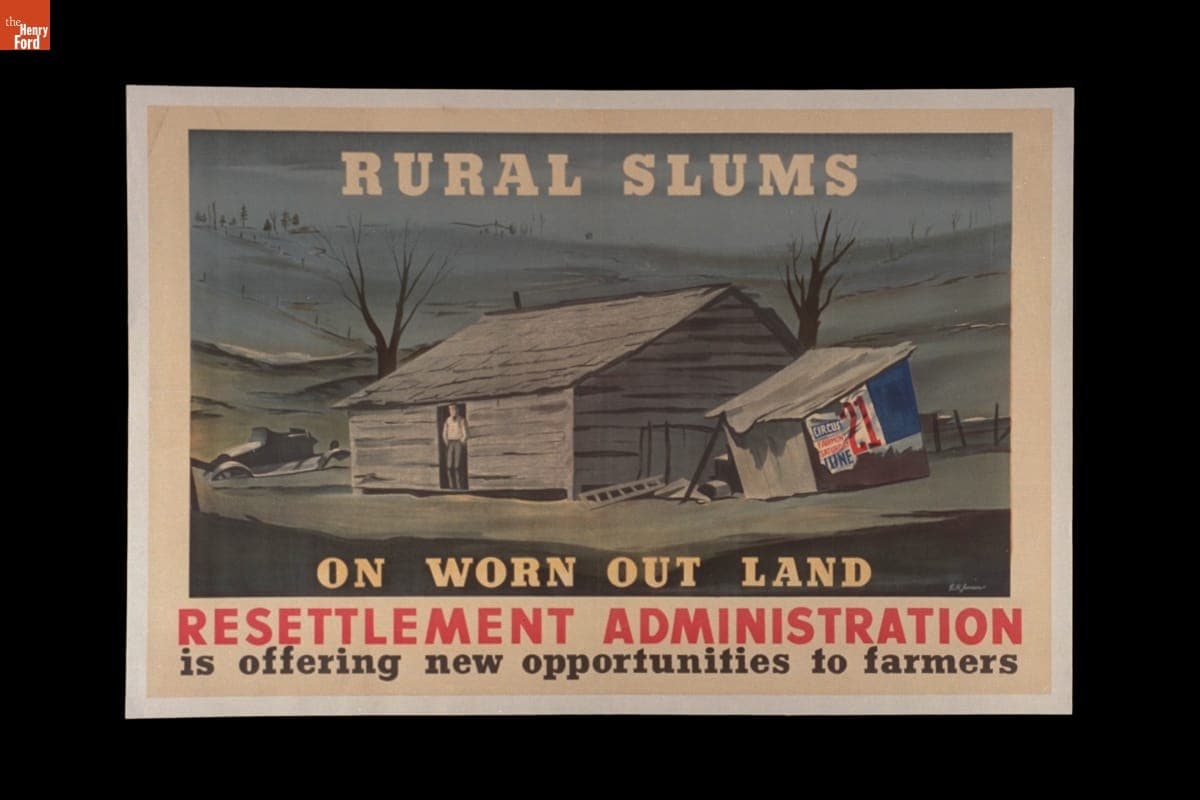 Poster, "Rural Slums on Worn Out Land," Resettlement Administration, 1935-1936