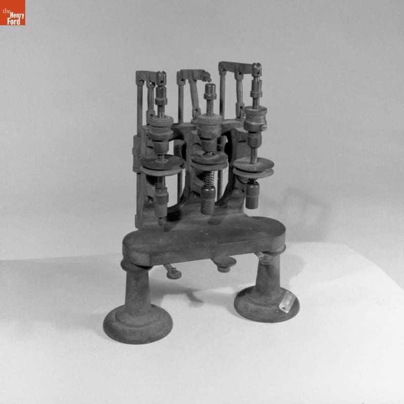 Three Spindle Drill Press, Used by the Waltham Watch Company, circa 1880