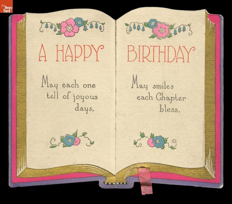 Birthday Card from Robert Jean Oliver to Henry Ford, 1937-1946